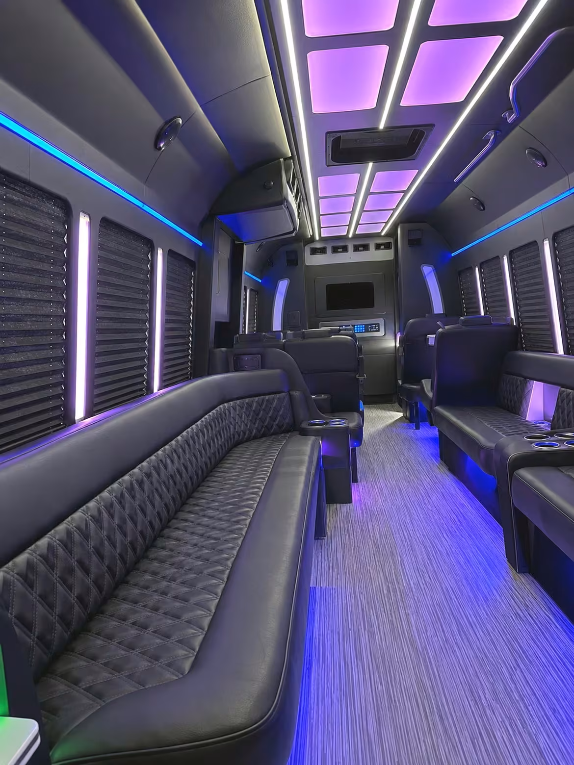 15 passenger party bus interior