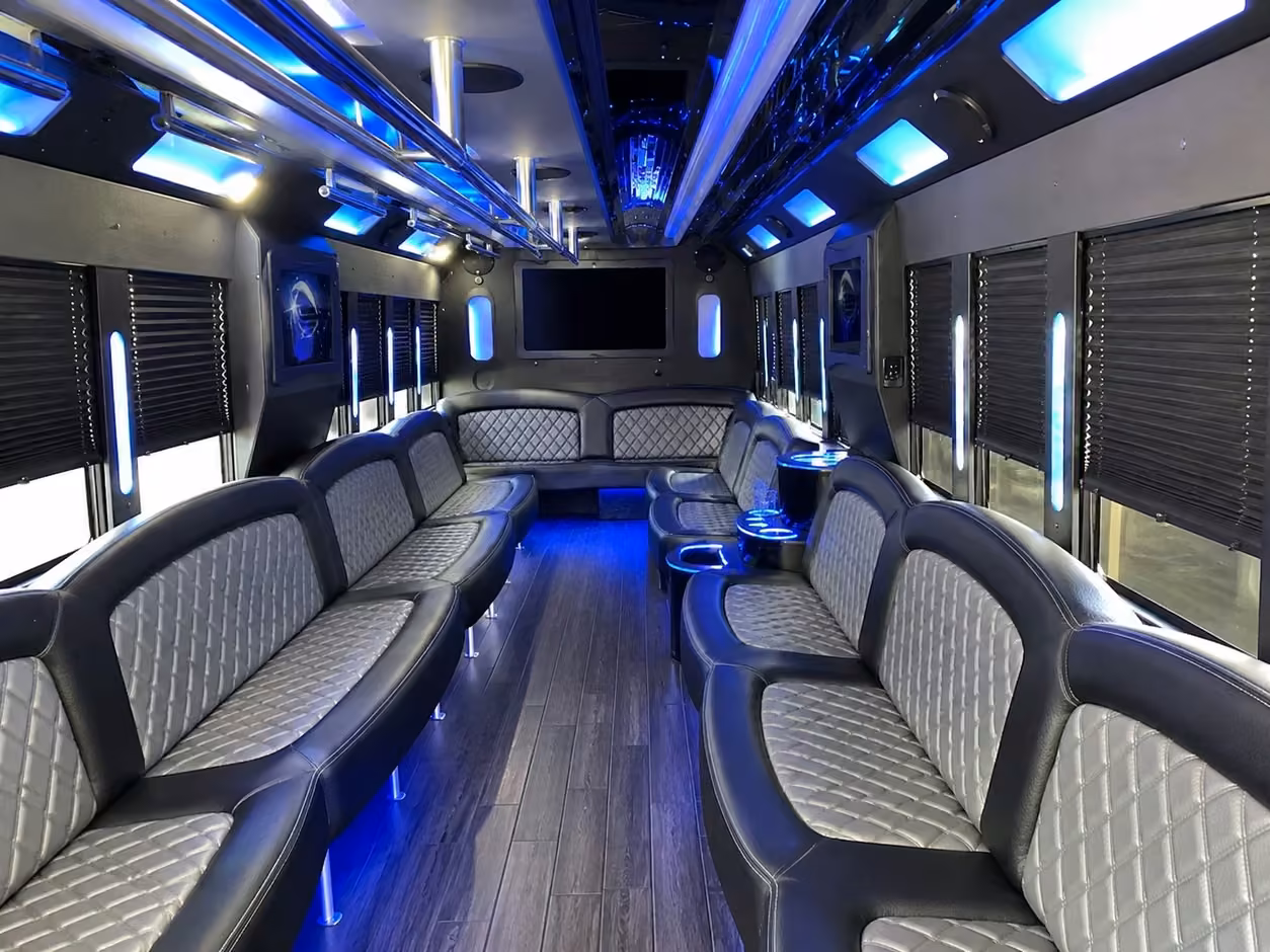 18 passenger party bus interior