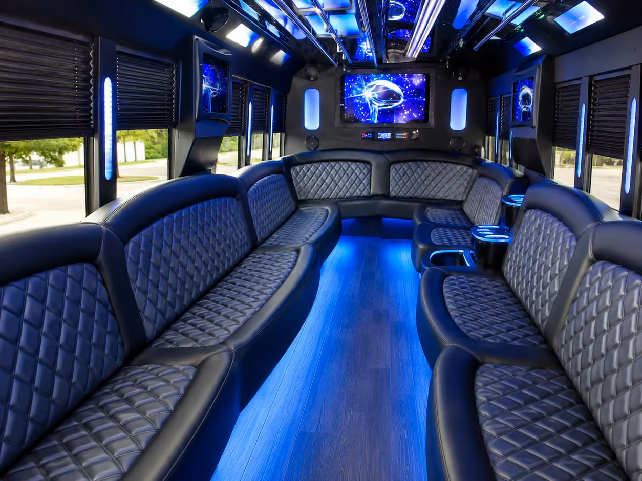 25 passenger party bus inside